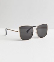 New Look Gold Square Frame Sunglasses